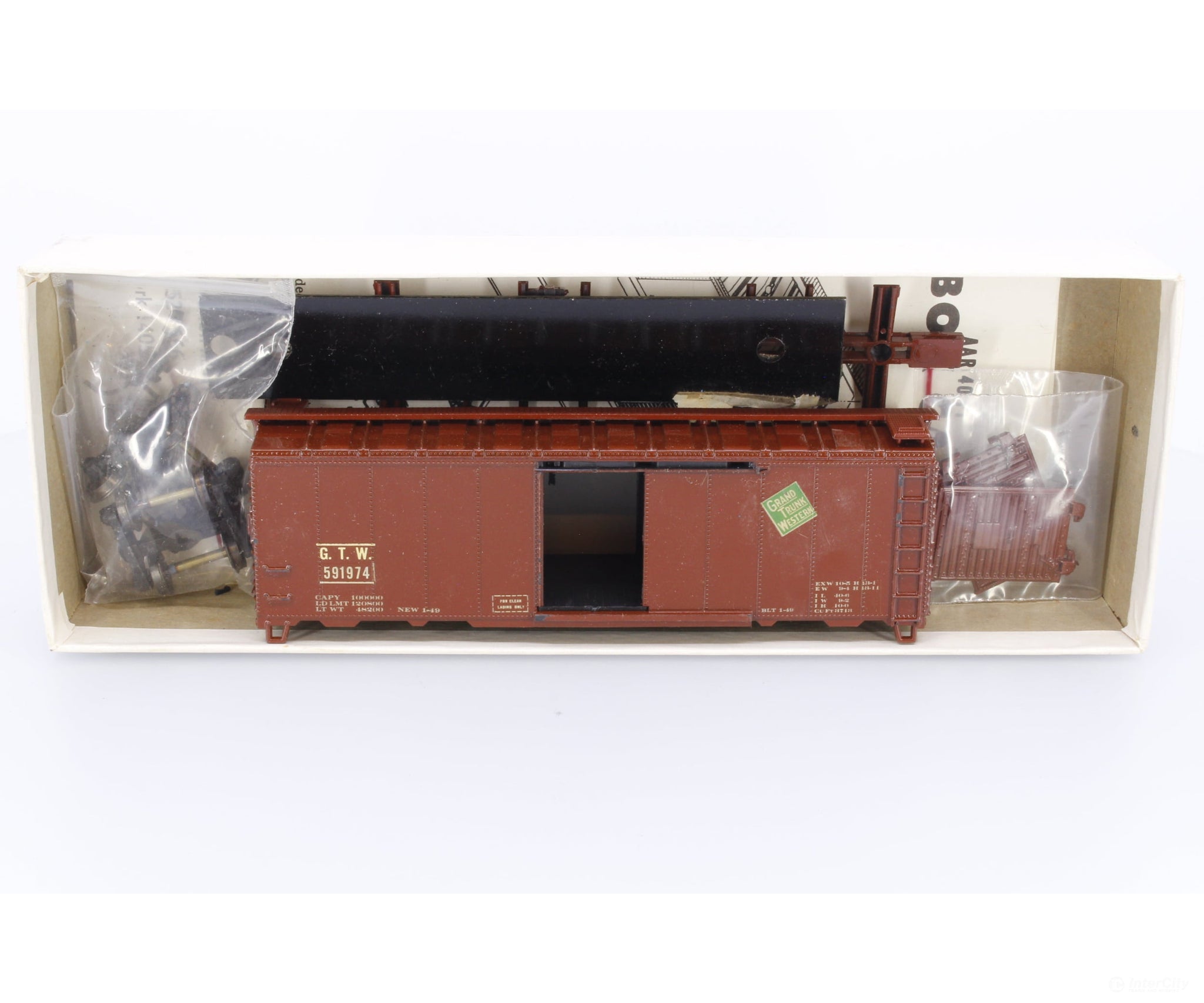 Kar-Line 77 HO 40’ Box Car Grand Trunk Western (GTW) 591974 Freight Cars