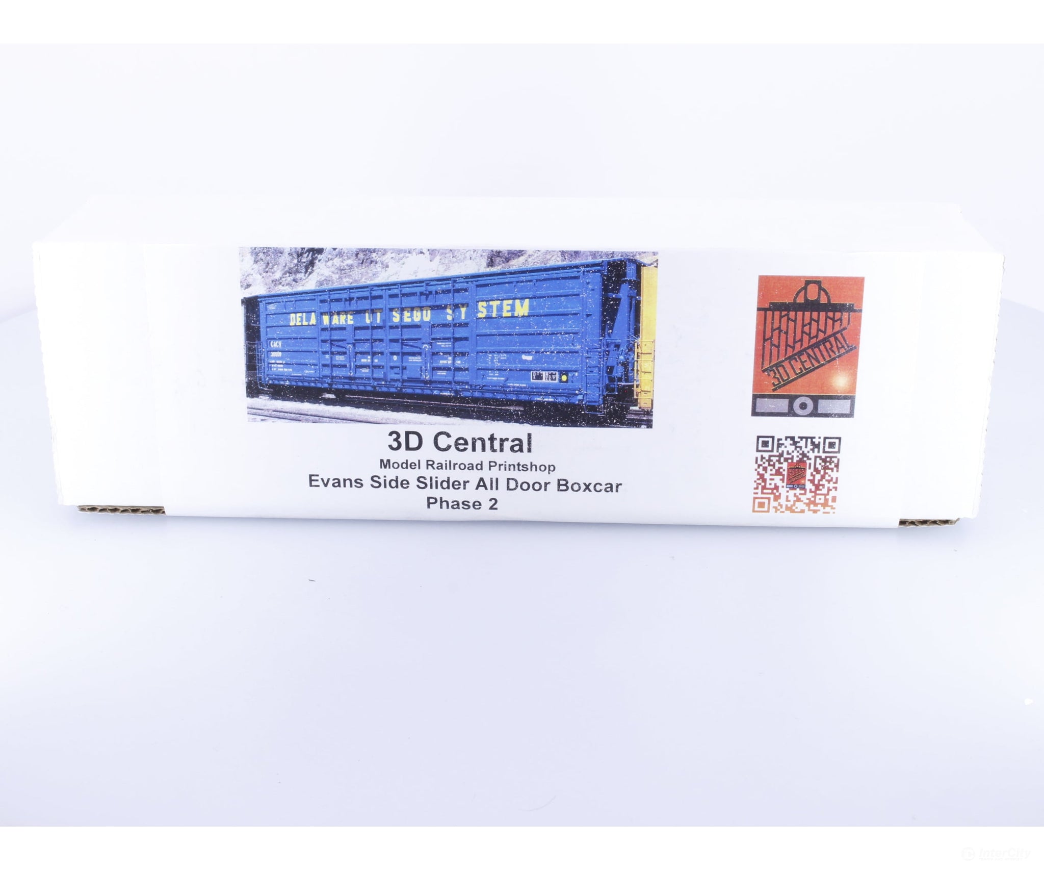 Kaslo Shops 32002 HO 3D Central Evans Side Slider All Door Boxcar Phase 2 Kit Undecorated - Freight Cars