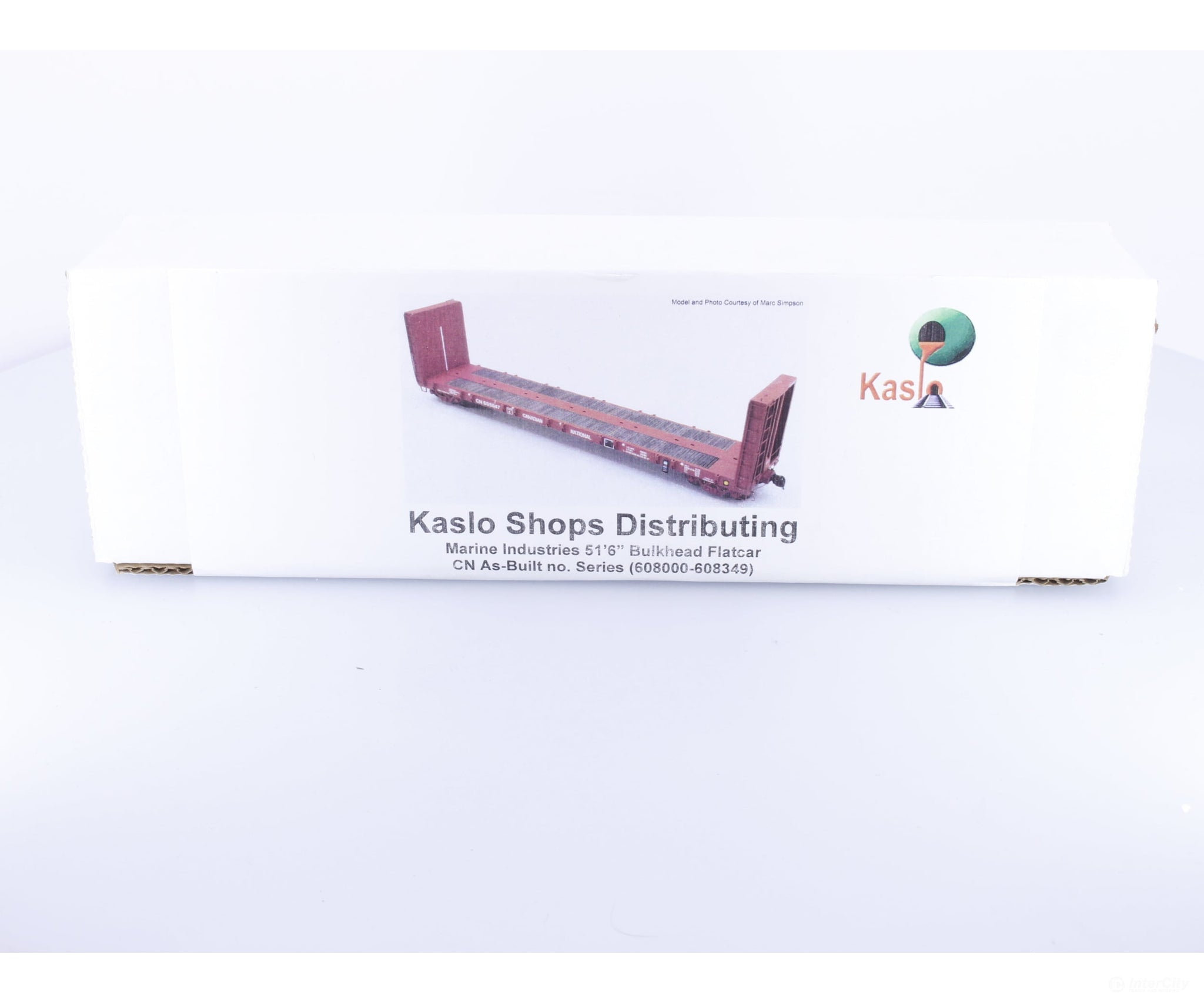 Kaslo Shops HK-55 HO MIL 51’6’’ Bulkhead Flatcar Kit Series 608000-608349 Canadian National (CN) - Freight Cars