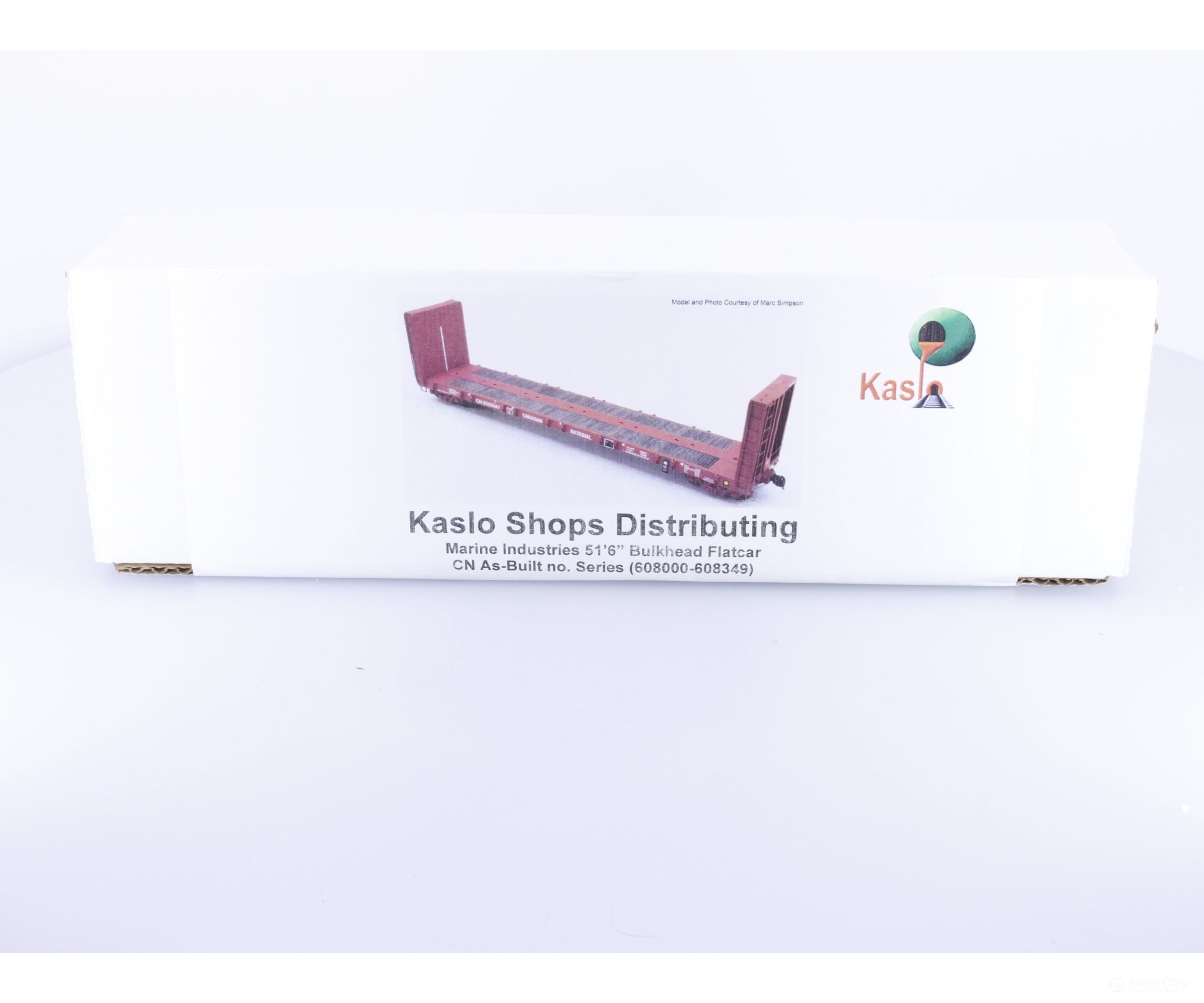 Kaslo Shops HK-55 HO MIL 51’6’’ Bulkhead Flatcar Kit Series 608000-608349 Canadian National (CN) - Freight Cars