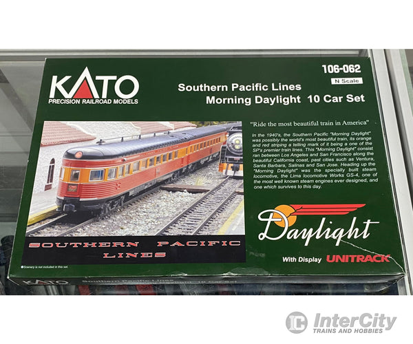 Kato 106-062 N Morning Daylight 10 Car Passenger Set Southern Pacific (SP) Daylight Passenger Cars