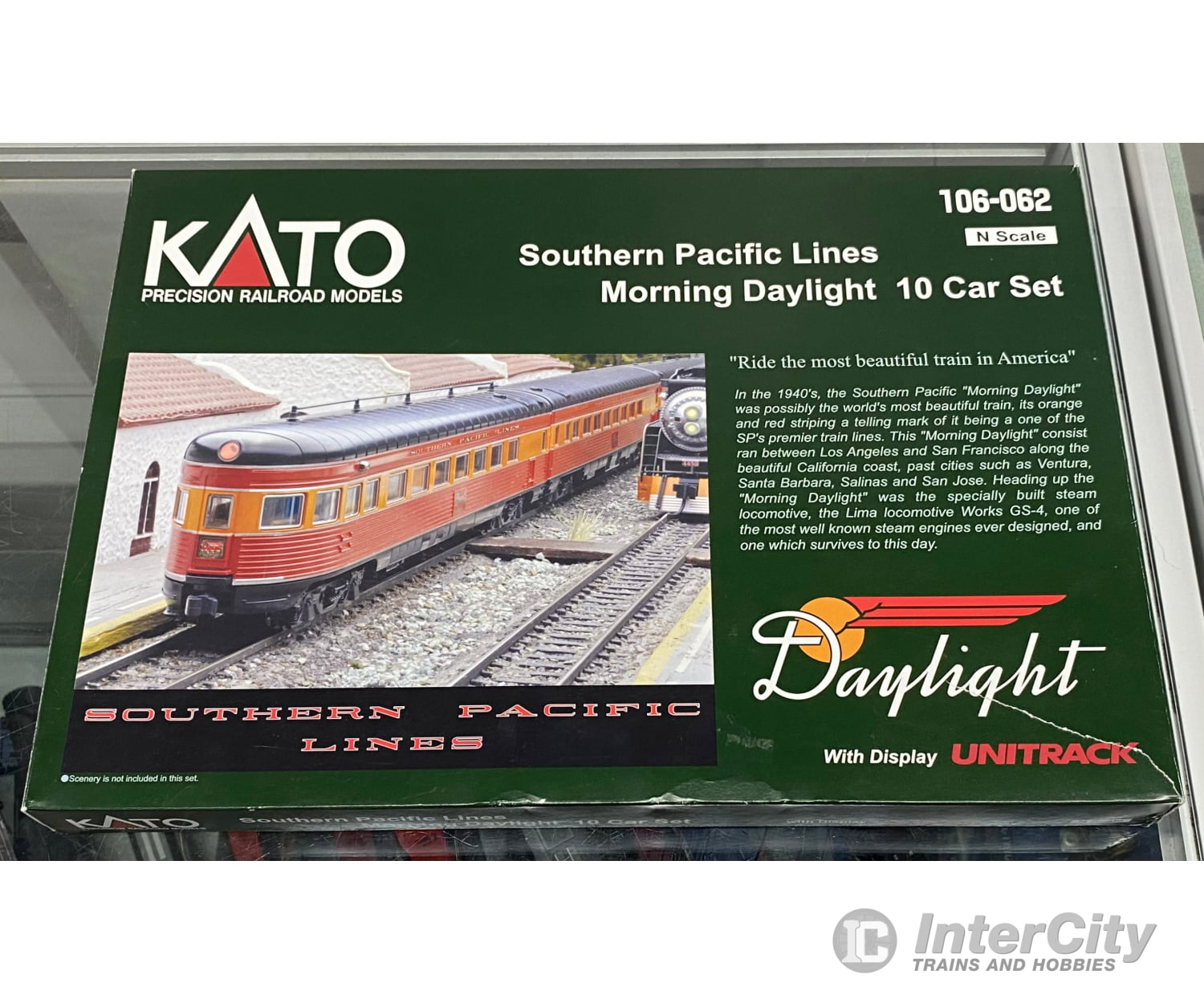 Kato 106-062 N Morning Daylight 10 Car Passenger Set Southern Pacific (SP) Daylight Passenger Cars