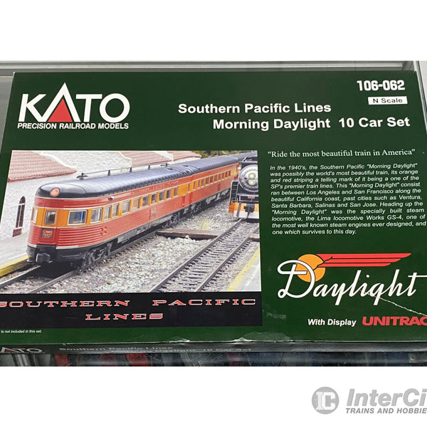 Kato 106-062 N Morning Daylight 10 Car Passenger Set Southern Pacific (SP) Daylight