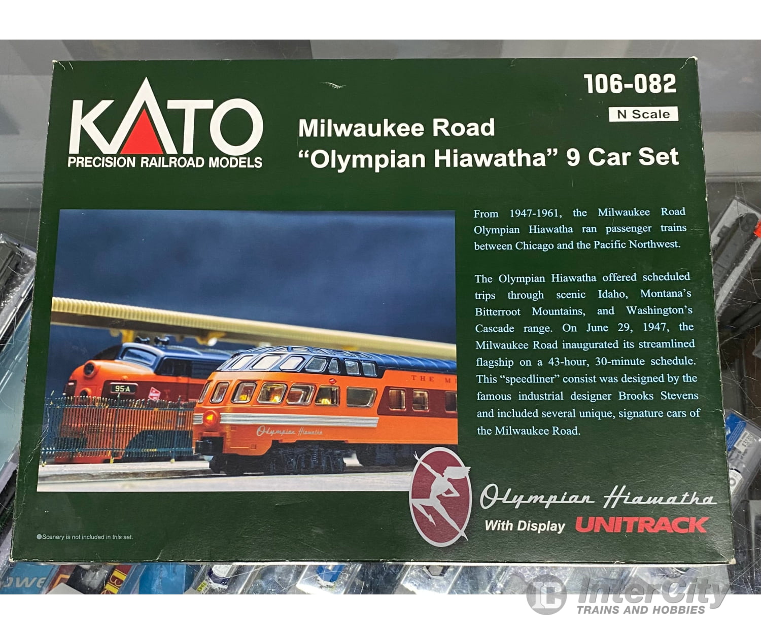 Kato 106-082 N Milwaukee Road Olympian Hiawatha 9 Car Set Milwaukee Road (MILW) Passenger Cars