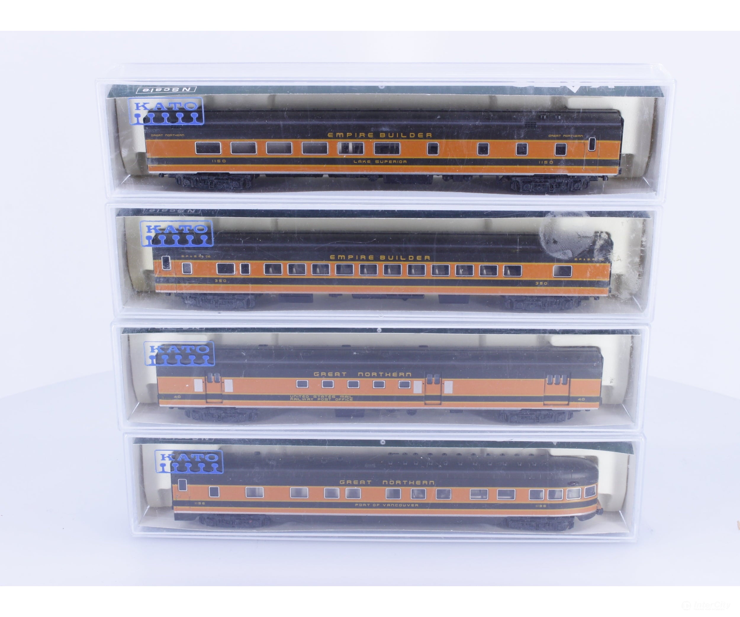 Kato 106-1004 N Smooth Side Passenger Car Set A RPO Coach Diner Observation Great Northern (GN) 1150 350 40 1196