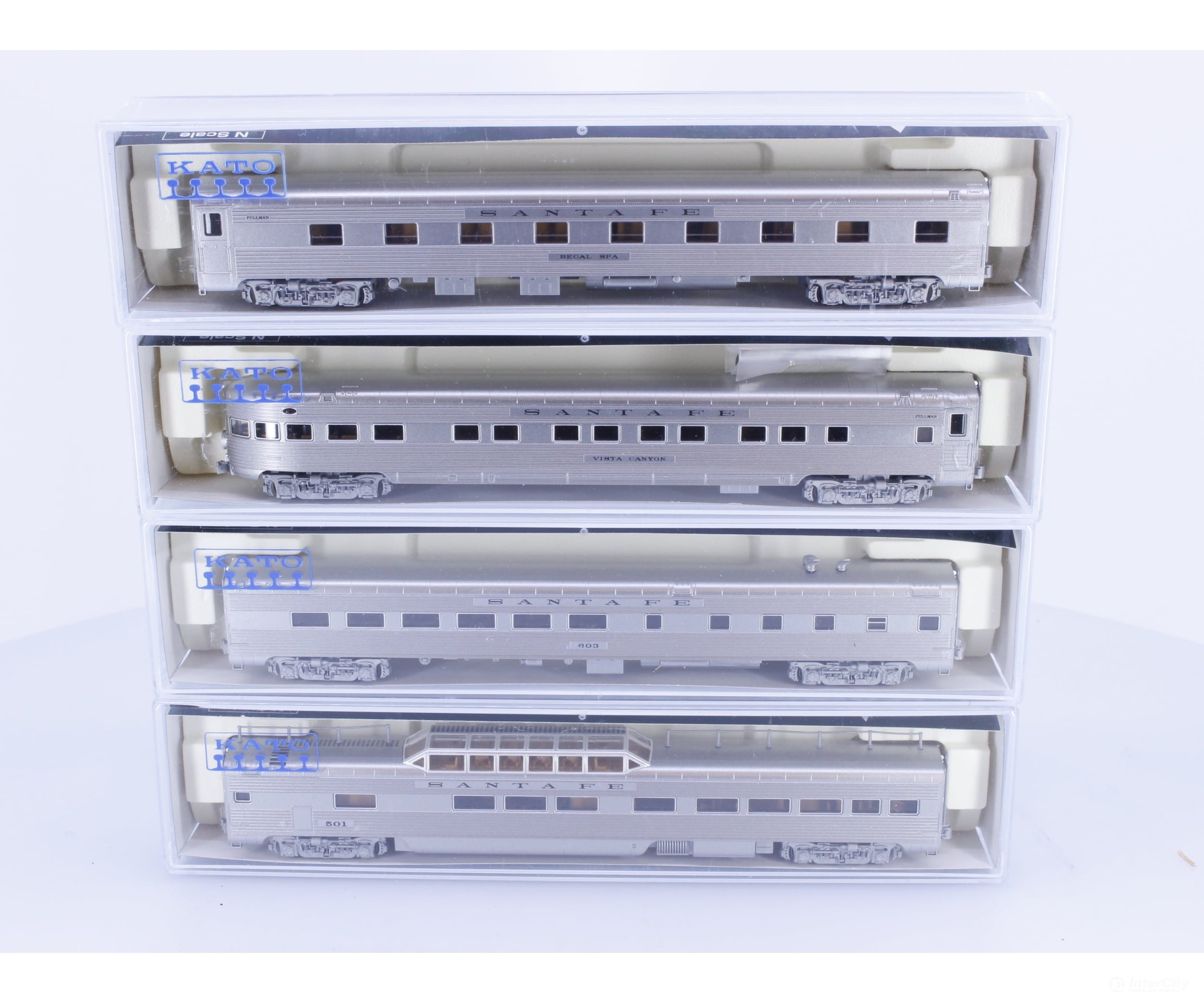 Kato 106-6001 N Super Chief 4 Car Set A Santa Fe (SF) Regal Spa Vista Canyon 603 501 - Passenger Cars