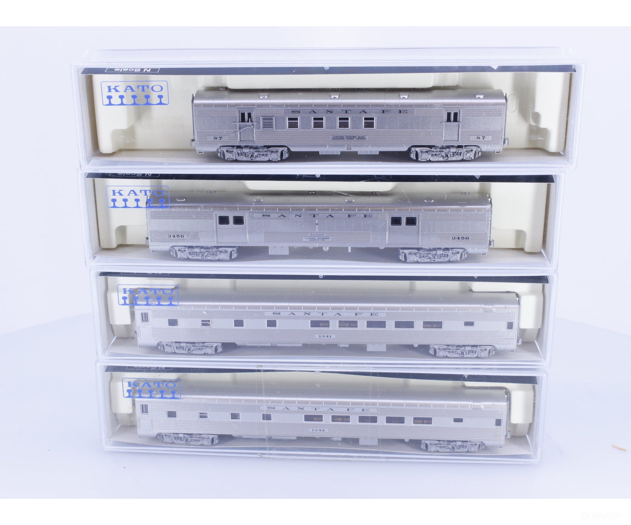Kato 106-6002 N Super Chief 4 Car Set B Santa Fe (SF) 87 9456 1341 1342 - Passenger Cars