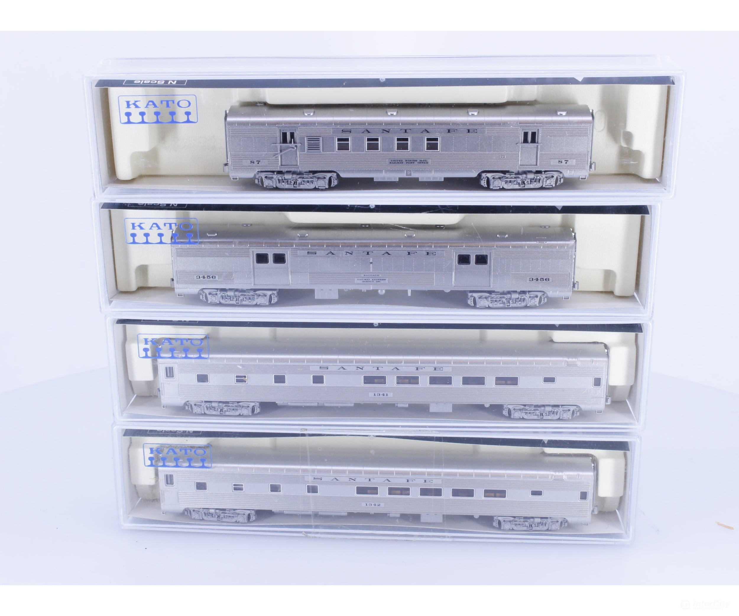 Kato 106-6002 N Super Chief 4 Car Set B Santa Fe (SF) 87 9456 1341 1342 - Passenger Cars