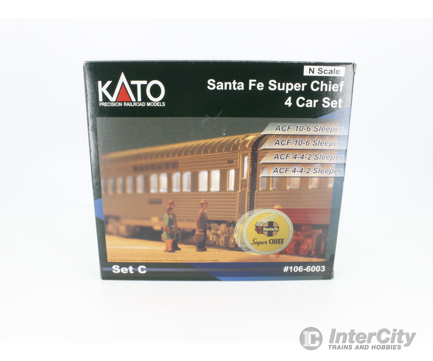 Kato 106-6003 N Super Chief 4 Car Passenger Sleeper Set Santa Fe (Sf) Cars