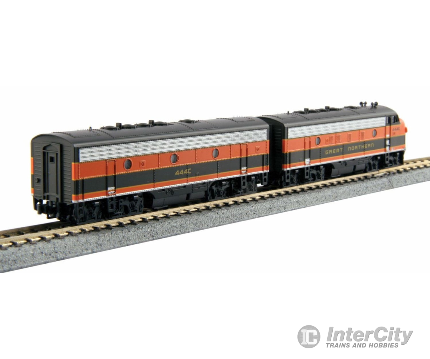 Kato 1060421DCC EMD F7 A-B Set - DCC -- Great Northern #444D, 444C (Omaha Orange, green) - Default Title (IC-381-1060421DCC)