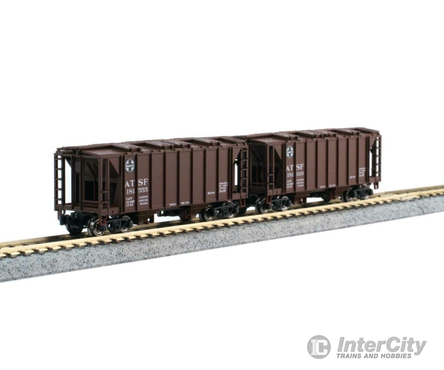 Kato 1064700 ACF 2-Bay Covered Hopper pkg(8) - Ready-to-Run - 2 Each of 4 Roadnames -- Santa Fe; Chicago, Burlington & Quincy; Union Pacific; Chesapeake & Ohio - Default Title (IC-381-1064700)