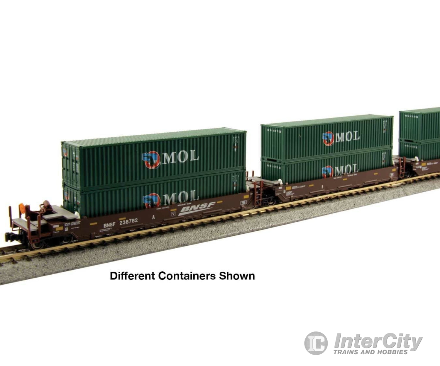 Kato 1066211 Gunderson Maxi-I 5-Unit Container Well Car w/40' Containers - Ready to Run -- BNSF Railway #239156 (Boxcar Red, Wedge Logo) & China Shipping Containers (g - Default Title (IC-381-1066211)