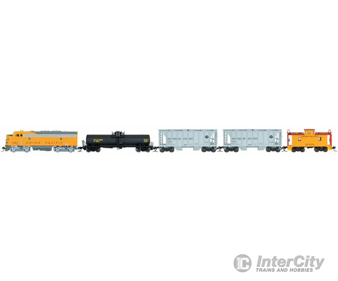 Kato 1066272 Diesel Freight Train-Only Set - Standard DC -- Union Pacific (Armour Yellow, gray) - Default Title (IC-381-1066272)