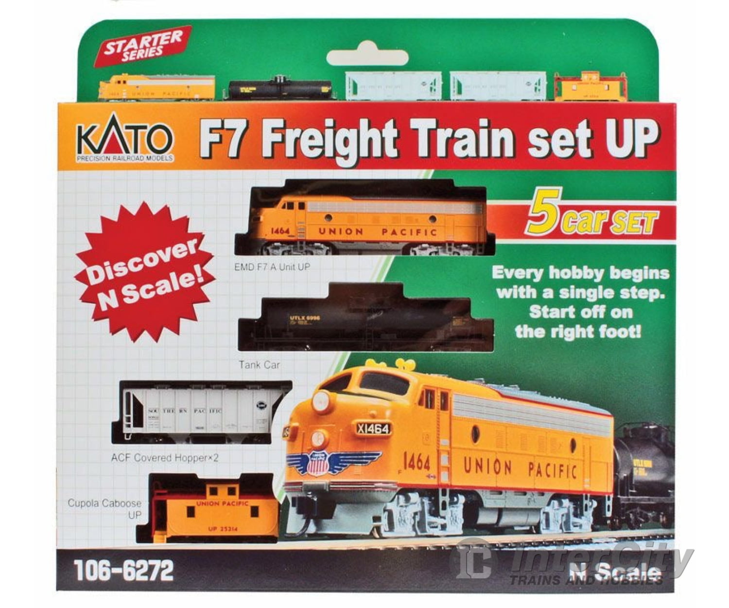 Kato 1066272 Diesel Freight Train-Only Set - Standard DC -- Union Pacific (Armour Yellow, gray) - Default Title (IC-381-1066272)