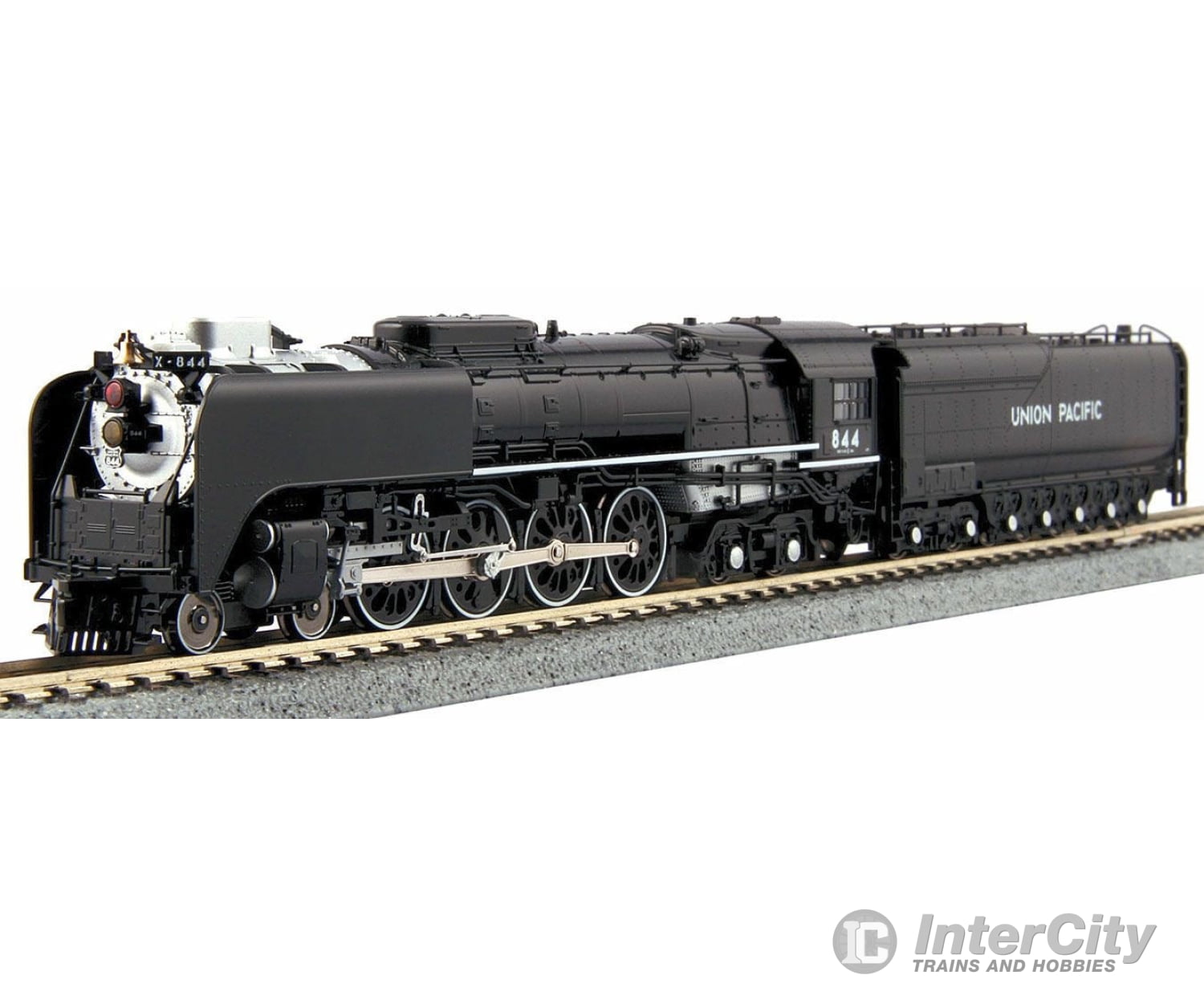 Kato 1260401 Class FEF-3 4-8-4 - Standard DC -- Union Pacific #844 (Excursion Scheme, black, graphite, white) - Default Title (IC-381-1260401)