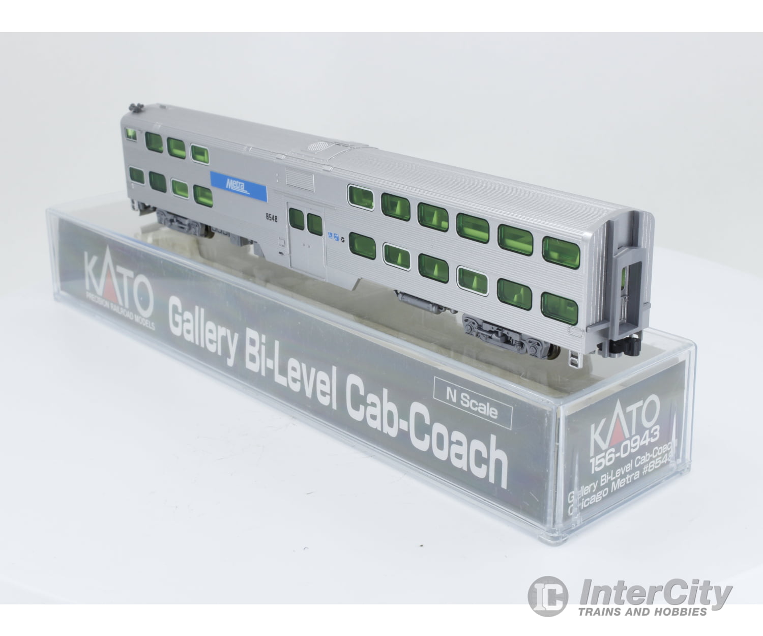 Kato 156-0943 N Gallery Bi-Level Cab-Coach Chicago Metra (Metx) 8548 (1) Passenger Cars