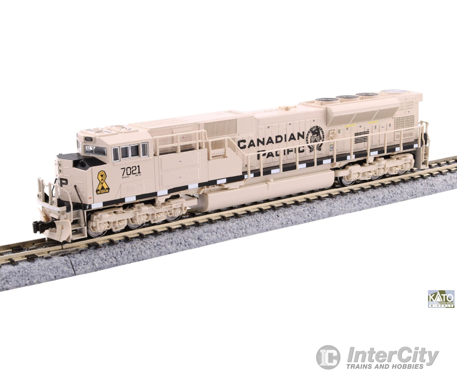 Kato 176-8542DCC N Canadian Pacific SD70ACu #7021 Desert Tan Military Series - DCC Locomotives