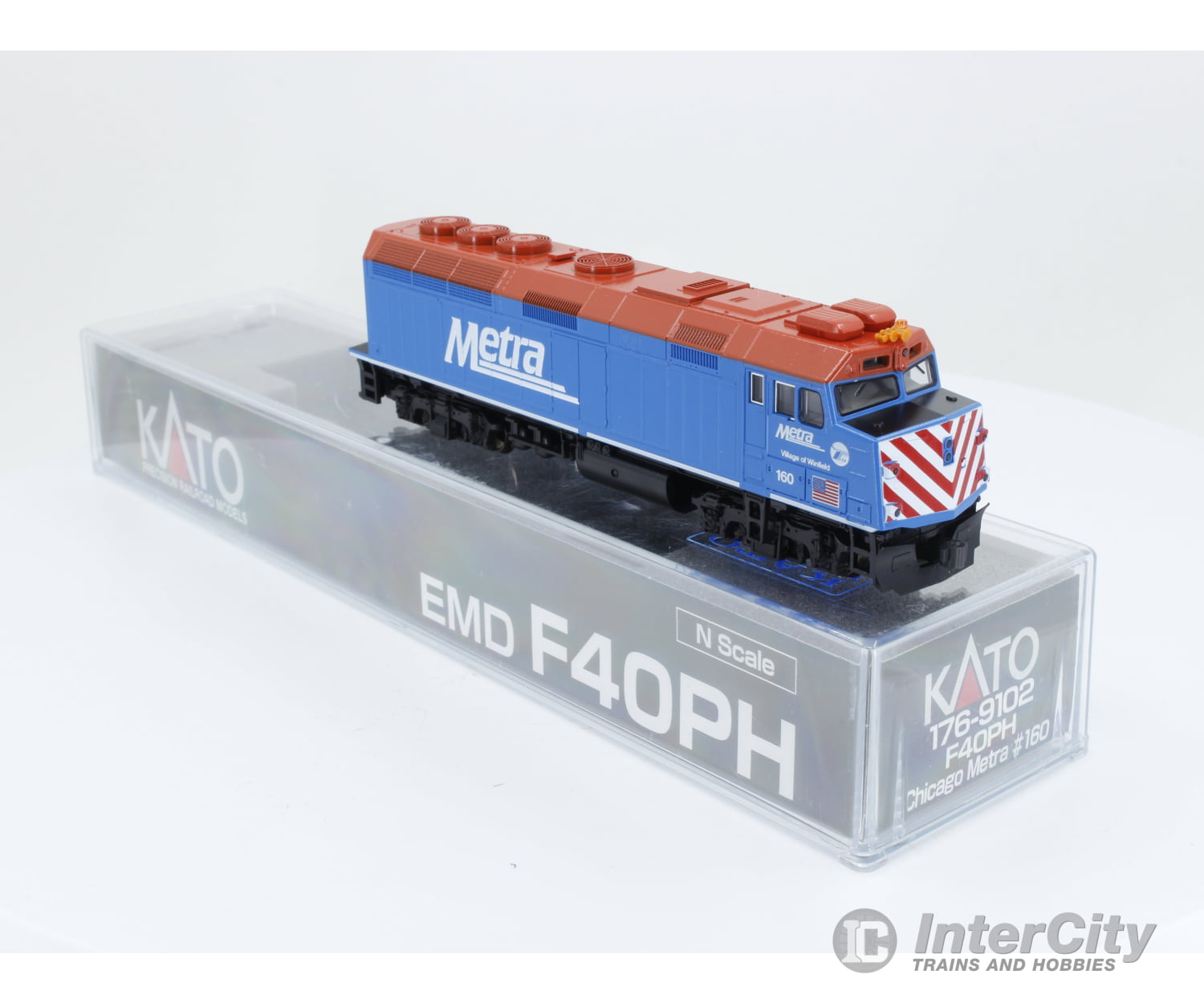 Kato 176-9102 N F40Ph Locomotive Chicago Metra (Metx) 160 Analog Dc Locomotives