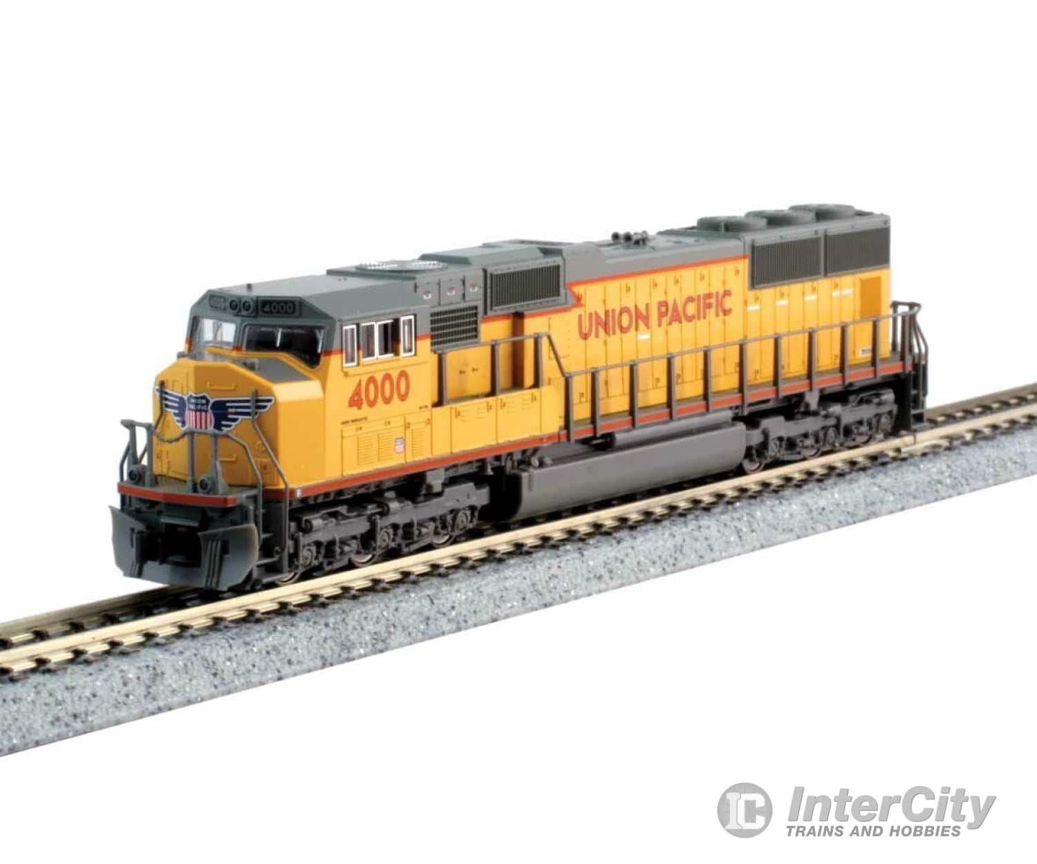 Kato 1767615 EMD SD70M w/Standard Flat Radiators - Standard DC -- Union Pacific #4364 (Armour Yellow, gray, red frame stripe) - Default Title (IC-381-1767615)