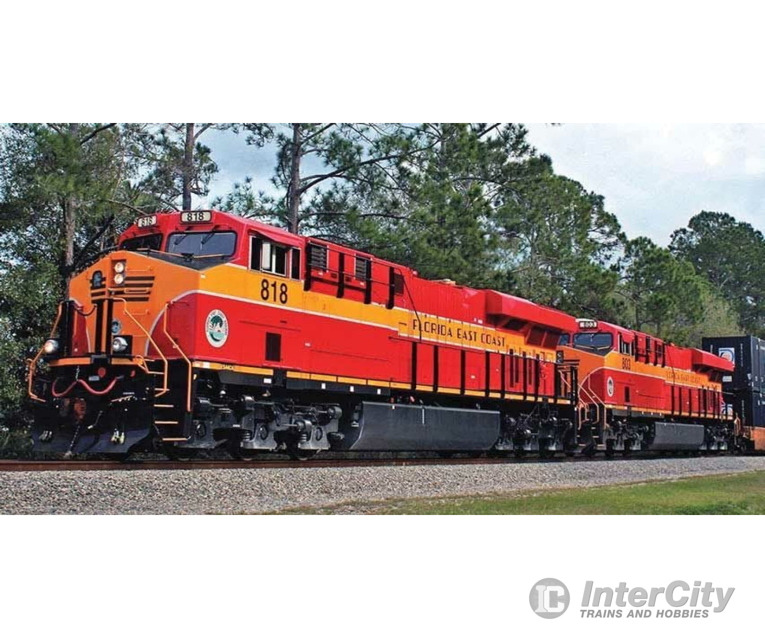 Kato 1768947 GE ES44AC GEVO - Standard DC -- Florida East Coast #805 (red, yellow, black) - Default Title (IC-381-1768947)