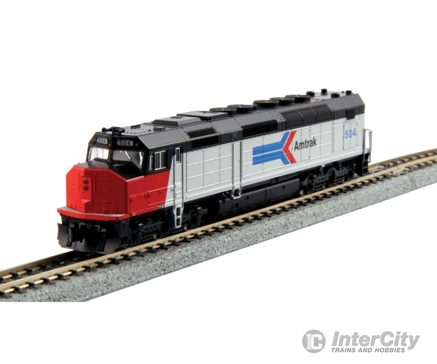 Kato 1769205 EMD SDP40F Type I - Standard DC -- Amtrak 501 (Phase I, Platinum Mist, black, red nose; large logo) - Default Title (IC-381-1769205)