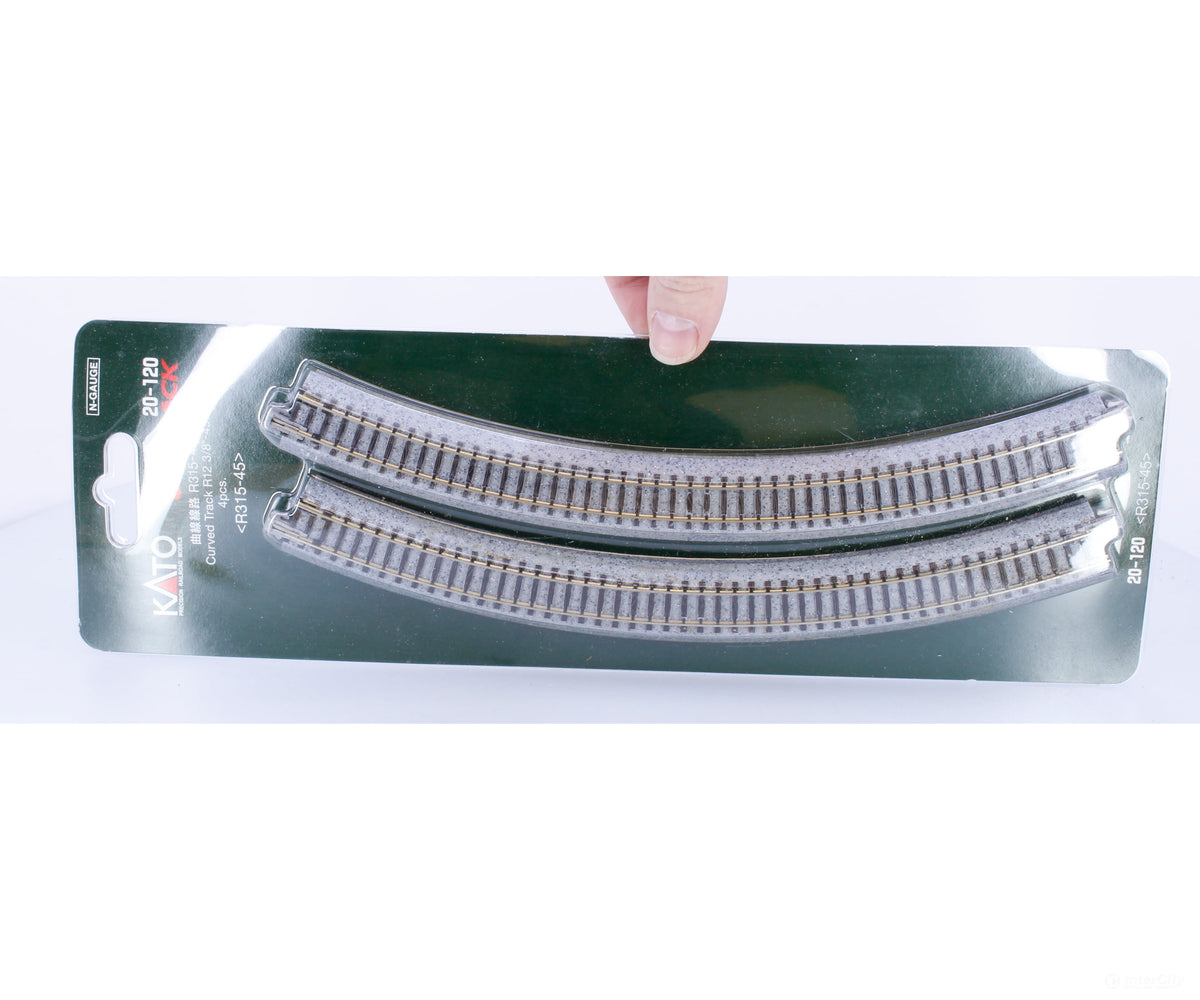 Kato 20-120 Unitrack Curved Track 12 3/8’’R-45 Deg. 4 Pieces - Track & Turnouts