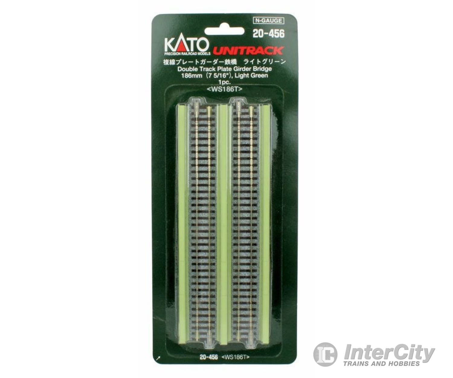 Kato 20456 Double-Track Plate Girder Bridge -- 7-13/32" 186mm (light green) - Default Title (IC-381-20456)