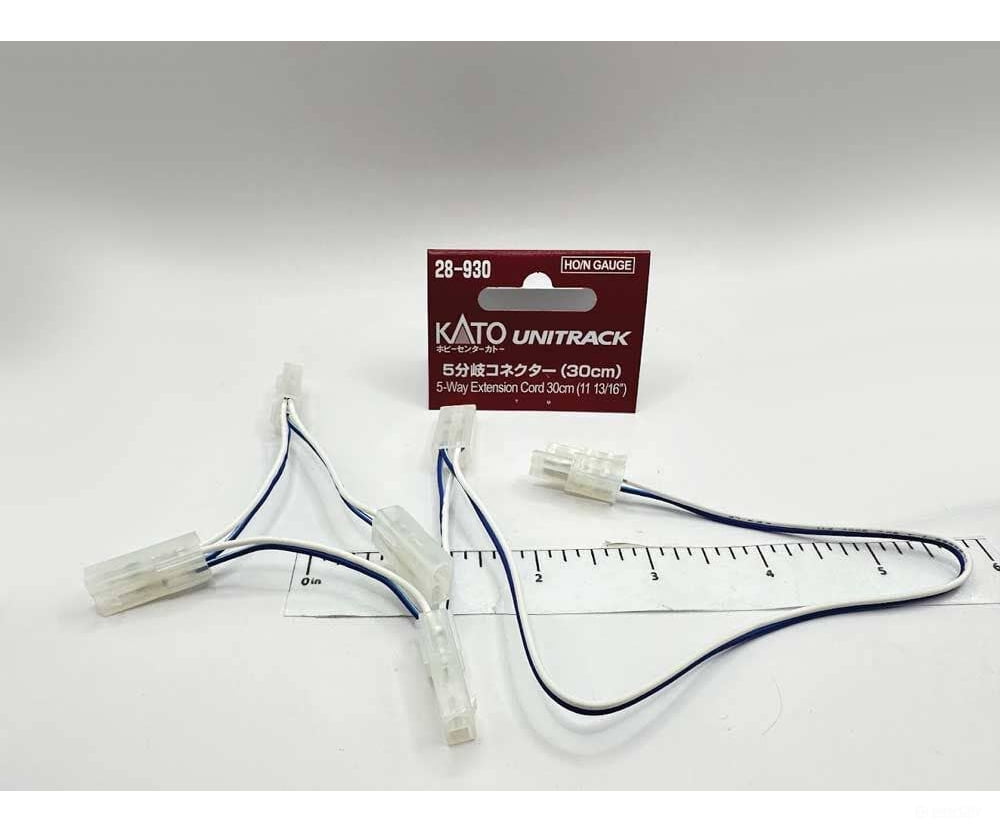 Kato 28930 5-Way Extension Cord - Unitrack 35’’ 88.9Cm Track Accessories