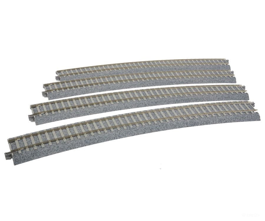 Kato HO 2252 Superelevated Easement Curve Track w/Concrete Ties - Unitrack -- 31-1/8" 790mm Radius, 22.5 Degree Sections, 1 Each Left & Right - Default Title (CH-381-2252)