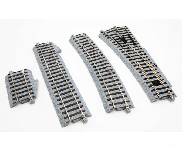 Kato HO 2852 #4 Manual Turnout - Unitrack -- Left Hand - 21-5/8" 550mm 19 Degree Diverging Route - Default Title (CH-381-2852)
