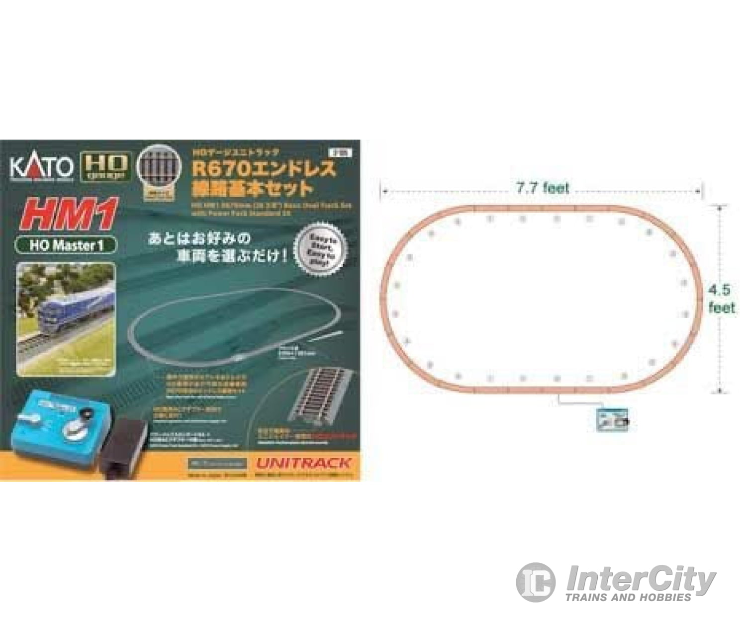 Kato HO 3-105 Kato KAT3-105 HO HM1 Basic Model Track Oval with Power Pack - Default Title (CH-381-3105)