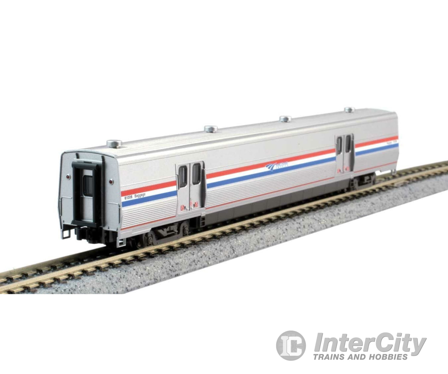 Kato N 101789 Viewliner Baggage & 5 Superliner Car Bookcase Set -- Amtrak (Phase VI; silver, blue, red) - Default Title (CH-381-101789)