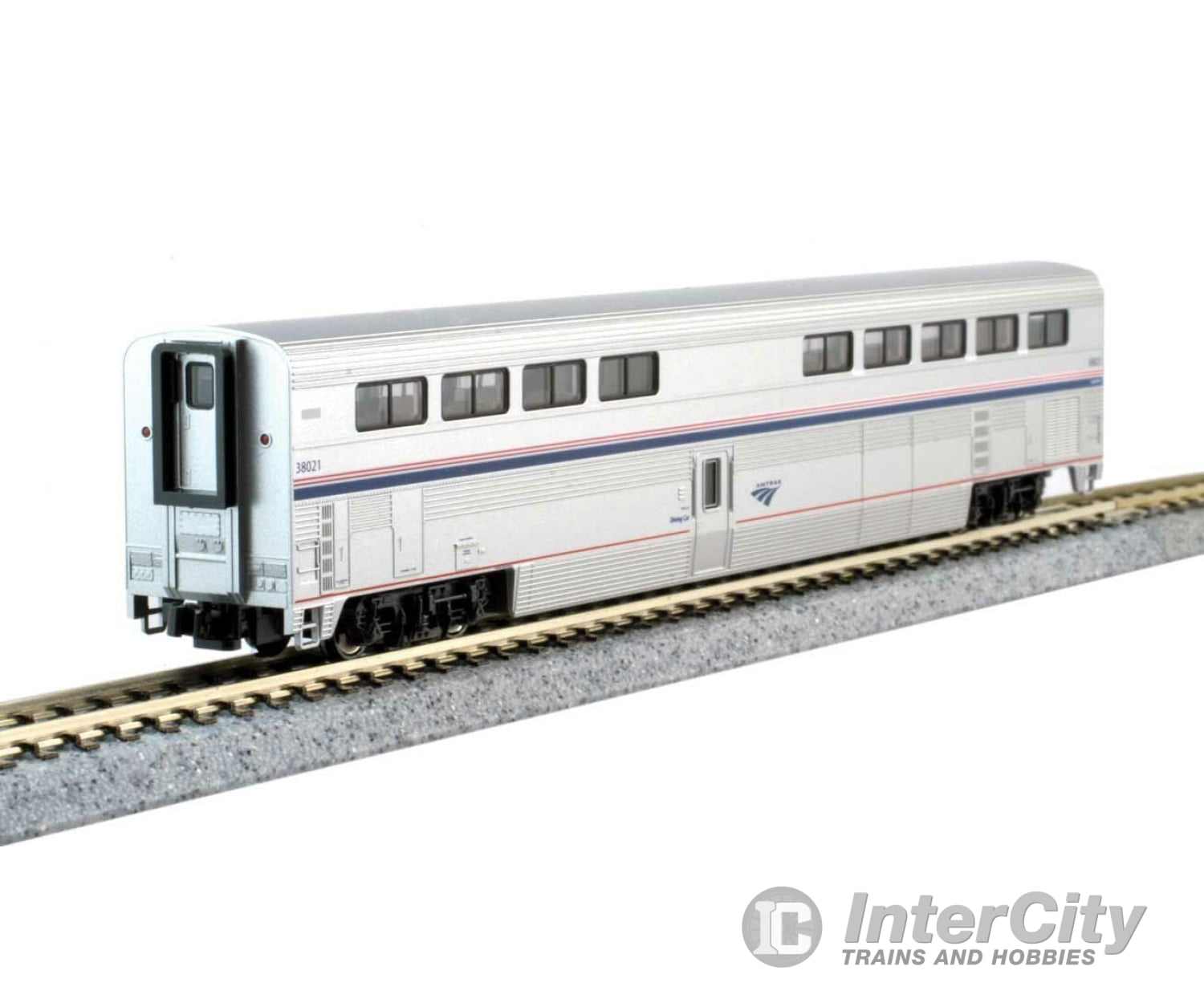 Kato N 101789 Viewliner Baggage & 5 Superliner Car Bookcase Set -- Amtrak (Phase VI; silver, blue, red) - Default Title (CH-381-101789)