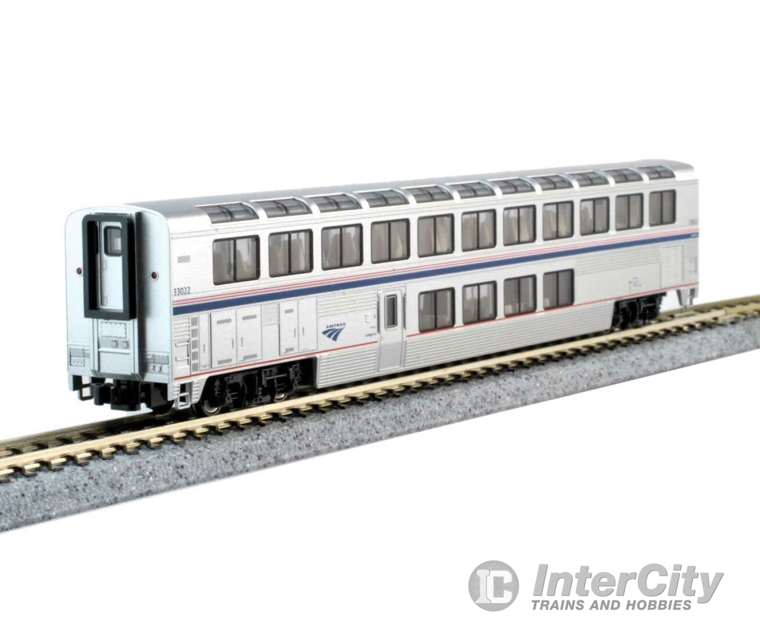 Kato N 101789 Viewliner Baggage & 5 Superliner Car Bookcase Set -- Amtrak (Phase VI; silver, blue, red) - Default Title (CH-381-101789)