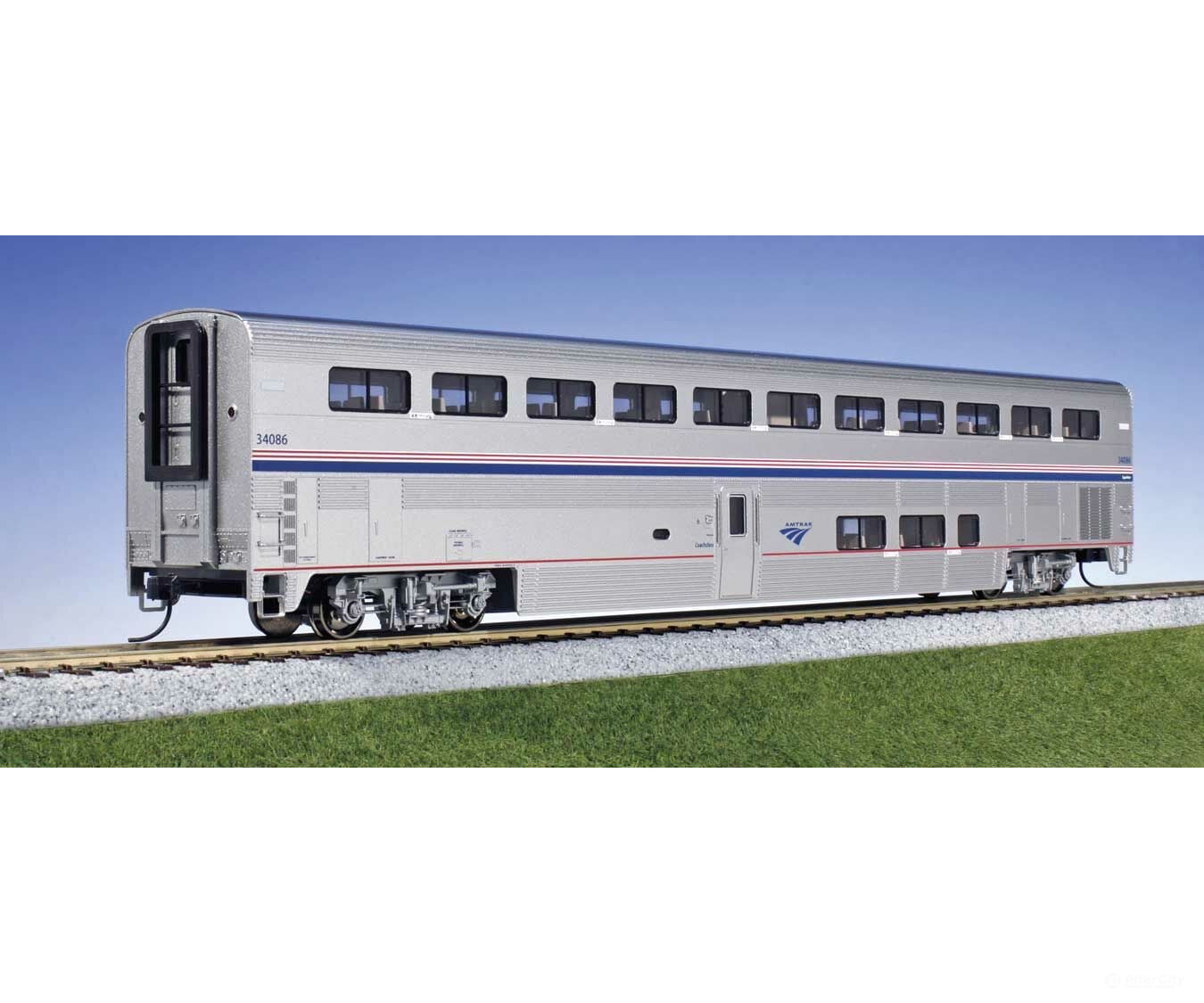 Kato N 101789 Viewliner Baggage & 5 Superliner Car Bookcase Set -- Amtrak (Phase VI; silver, blue, red) - Default Title (CH-381-101789)