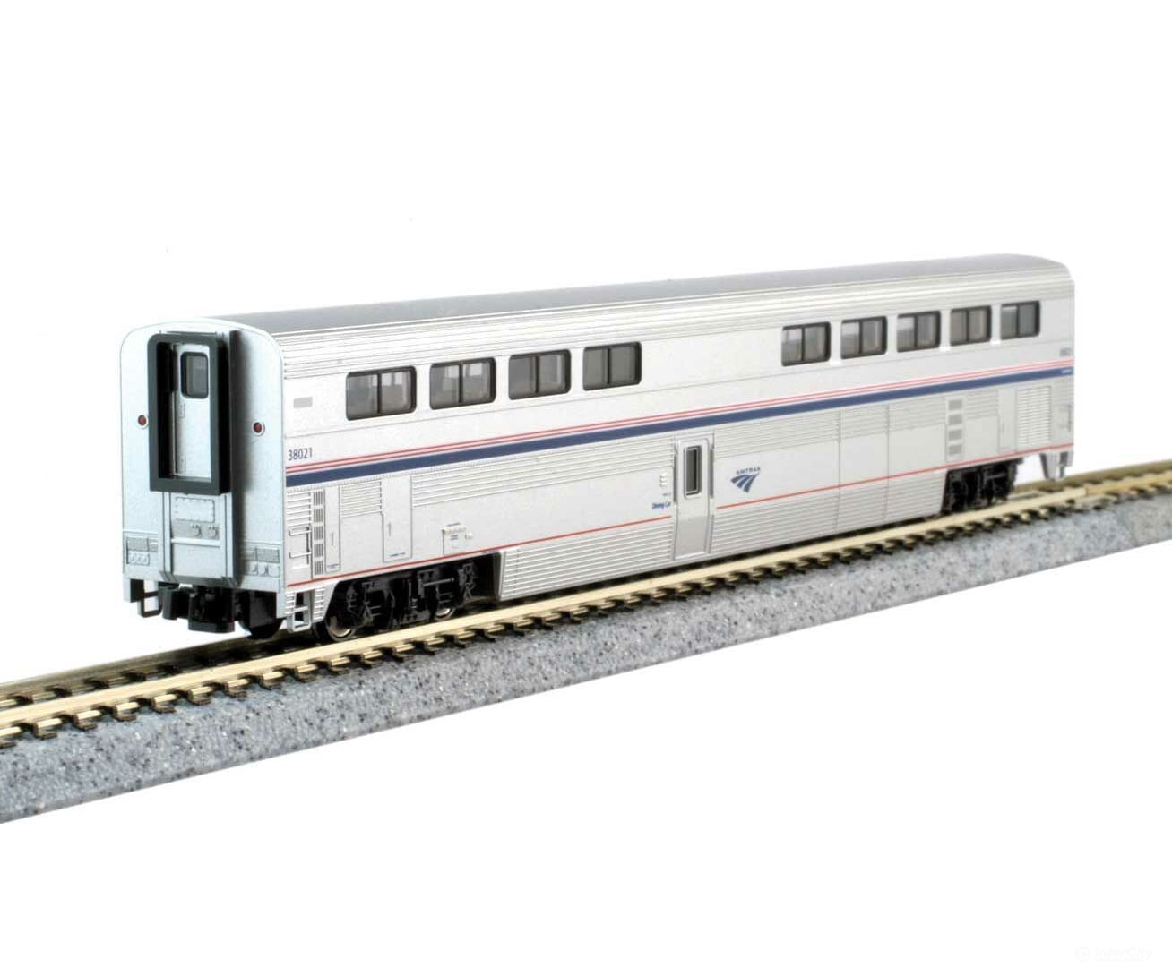 Kato N 101789 Viewliner Baggage & 5 Superliner Car Bookcase Set -- Amtrak (Phase VI; silver, blue, red) - Default Title (CH-381-101789)