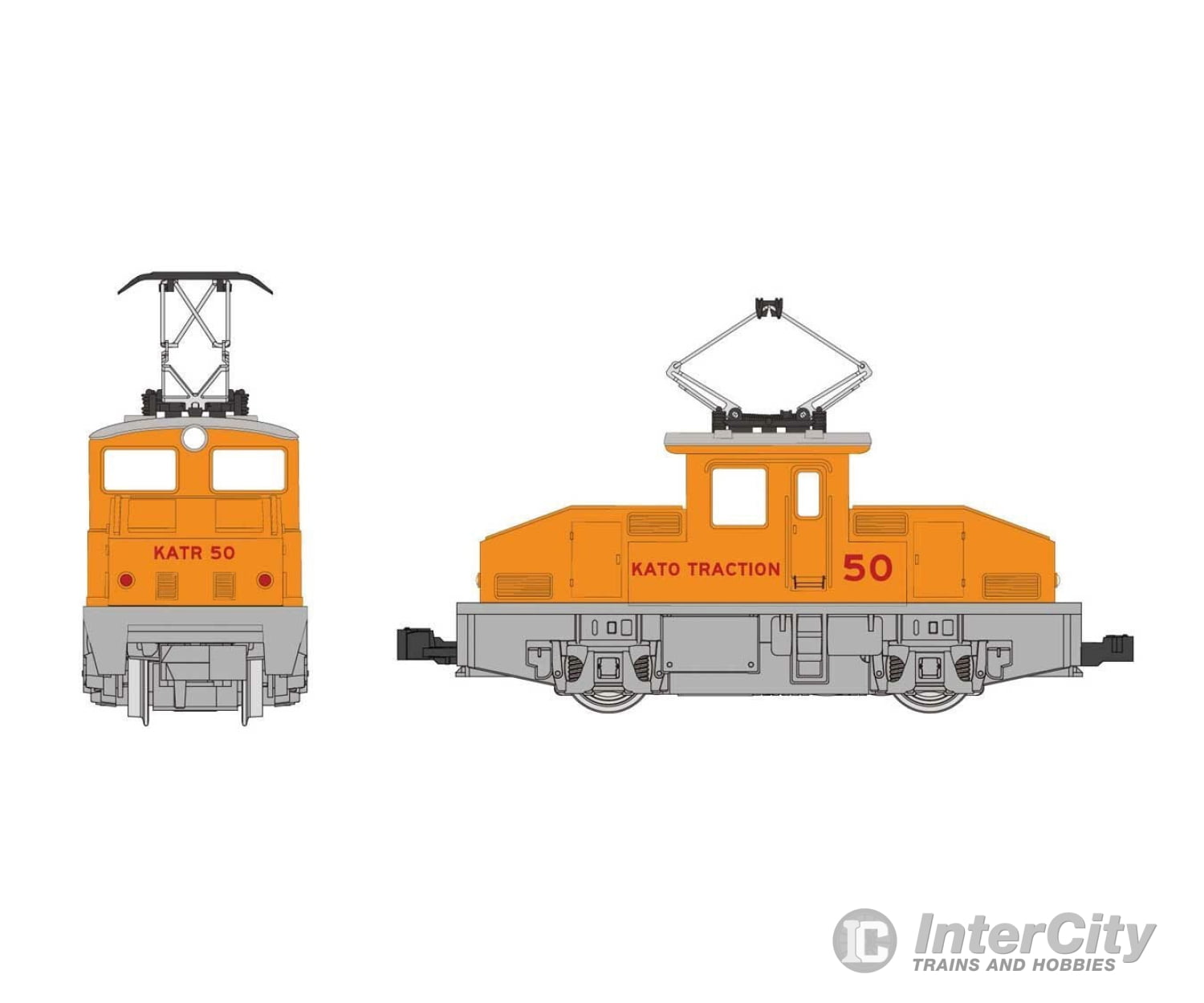 Kato N 10504US 2-Axle Steeple Cab Electric - Standard DC - Pocket Line -- Kato Traction KATR #50 (yellow, red) - Default Title (CH-381-10504US)