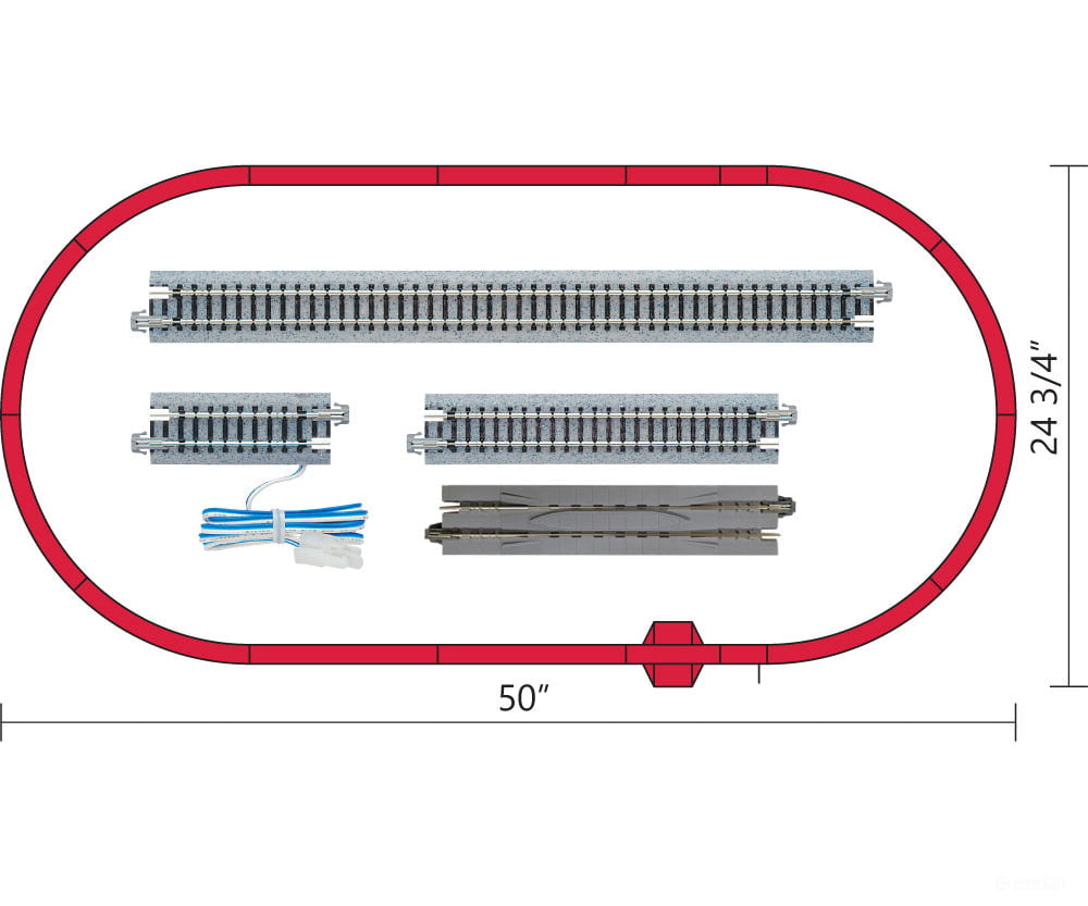 Kato N 1060023 GE ES44AC GEVO Mixed Freight Starter Set -- Union Pacific Loco 6 Cars; Unitrack M1 Basic 4-1/2 x 2’ Oval