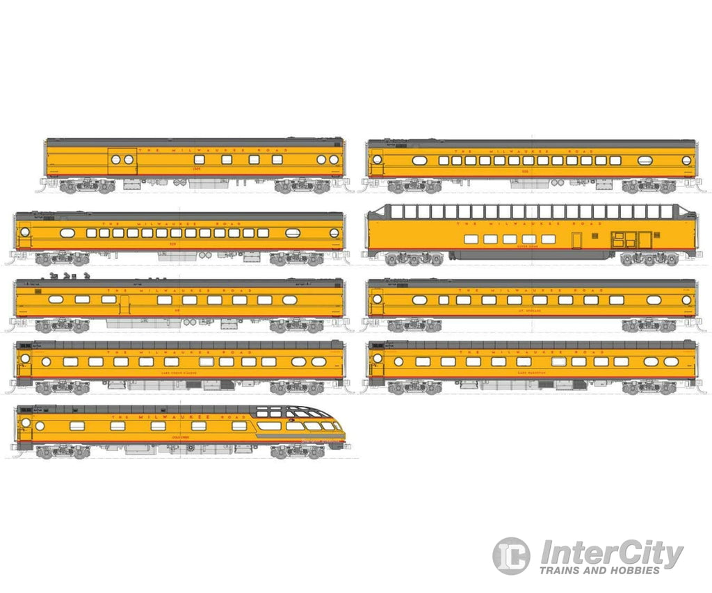 Kato N 106089 Olympian Hiawatha 9-Car Passenger Set - Post-1955 Version Ready To Run Milwaukee Road