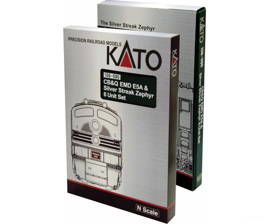 Kato 106090 Silver Streak Zephyr Train-Only Set - Standard DC -- Chicago, Burlington & Quincy (silver) - Default Title (IC-381-106090)