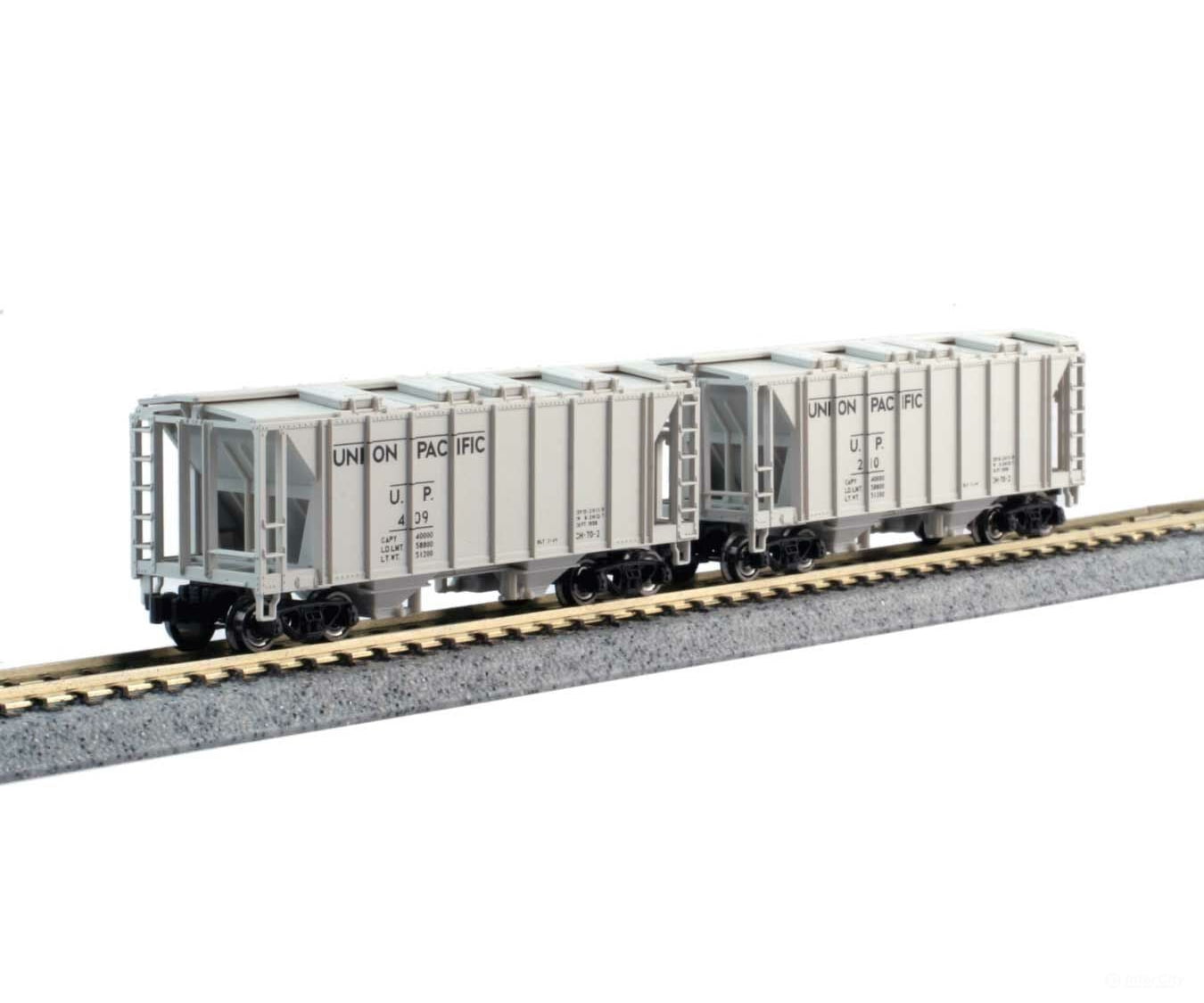 Kato 1064700 ACF 2-Bay Covered Hopper pkg(8) - Ready-to-Run - 2 Each of 4 Roadnames -- Santa Fe; Chicago, Burlington & Quincy; Union Pacific; Chesapeake & Ohio - Default Title (IC-381-1064700)