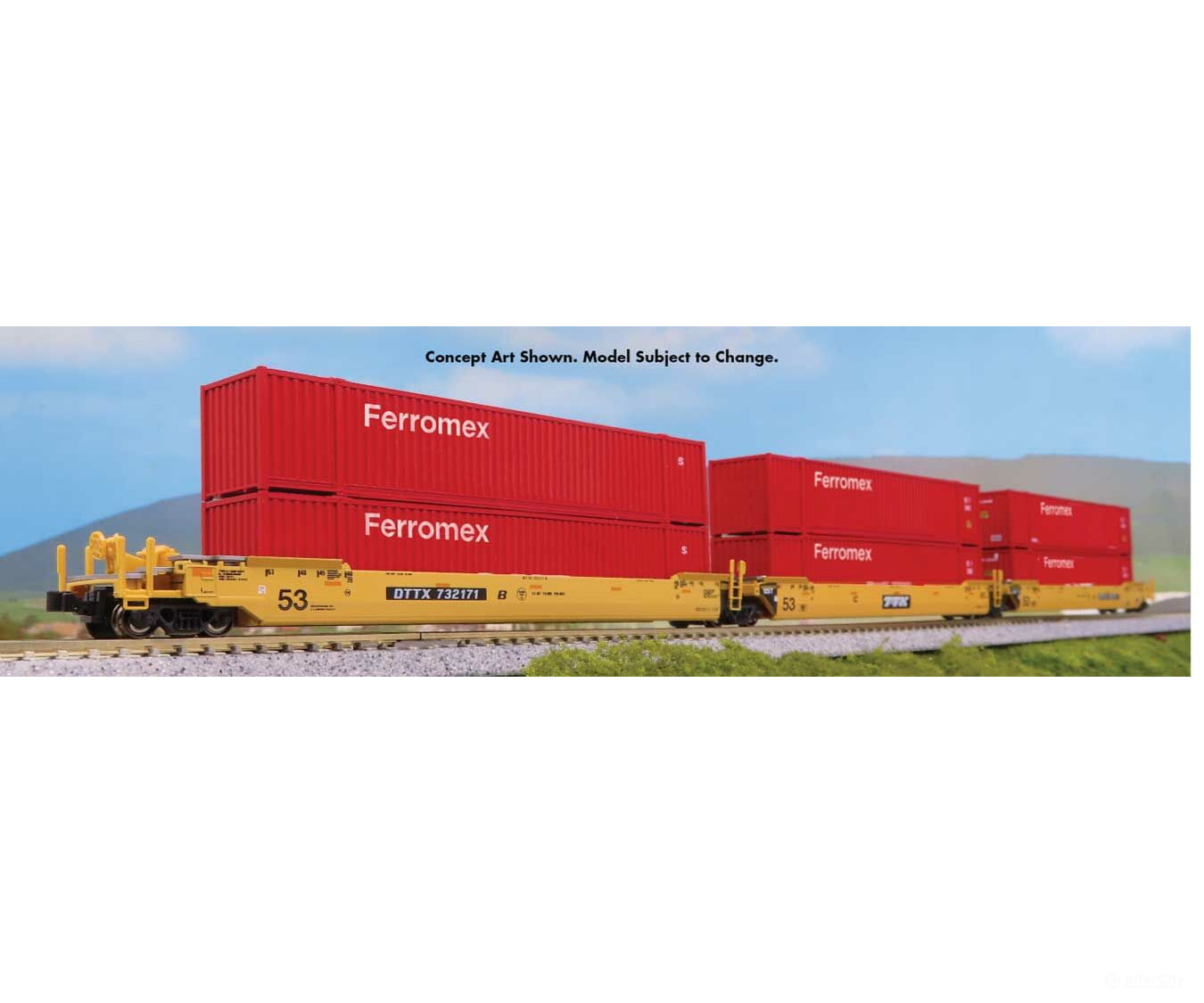 Kato N 1066188 Gunderson Maxi-Iv 3-Unit Well Car With 6 53’ Containers - Ready To Run -- Ttx Dttx