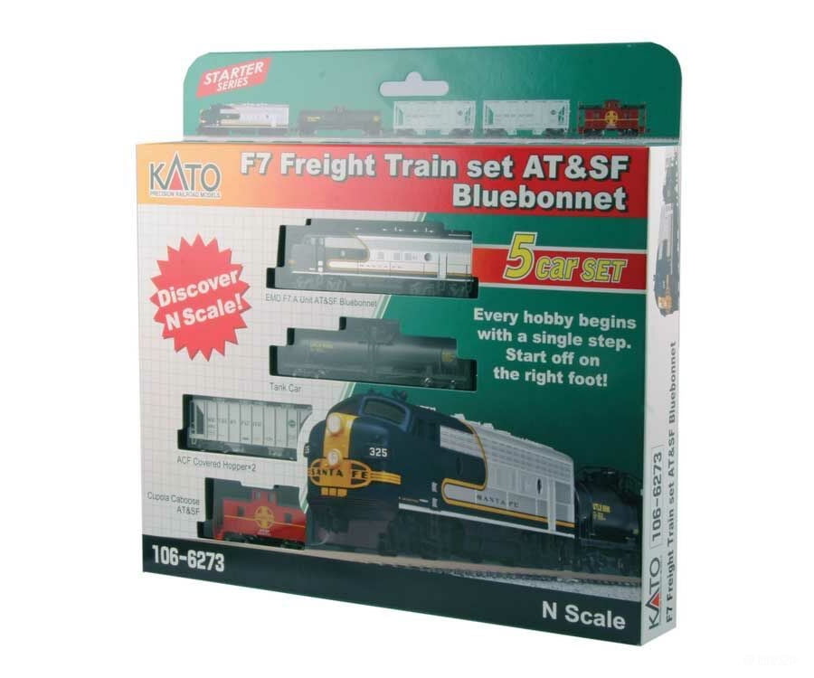 Kato 1066273DCC Diesel Freight Train-Only Set - DCC -- Santa Fe (Bluebonnet Locomotive) - Default Title (IC-381-1066273DCC)