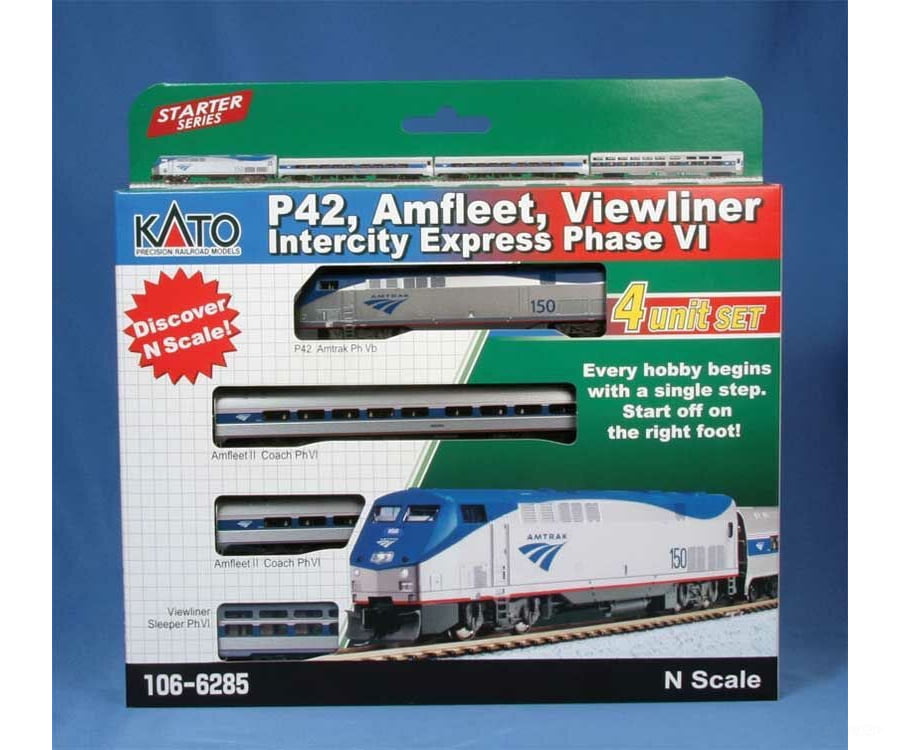 Kato 1066285DCC Amfleet - Viewliner Intercity Express Train-Only Set - DCC -- Amtrak GE P42 Locomotive & 3 Cars - Default Title (IC-381-1066285DCC)