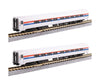 Kato N 1066293 Amfleet II Coach 2-Pack - Amtrak #25068 25000 (Phase III equal red white blue stripes) - Passenger Cars