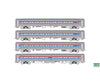 Kato N 1068020 Amfleet I 3 Coach & Cafe Set - Amtrak #21200 21226 21267 20011 (Phase III; Equal Red White Blue Stripes)