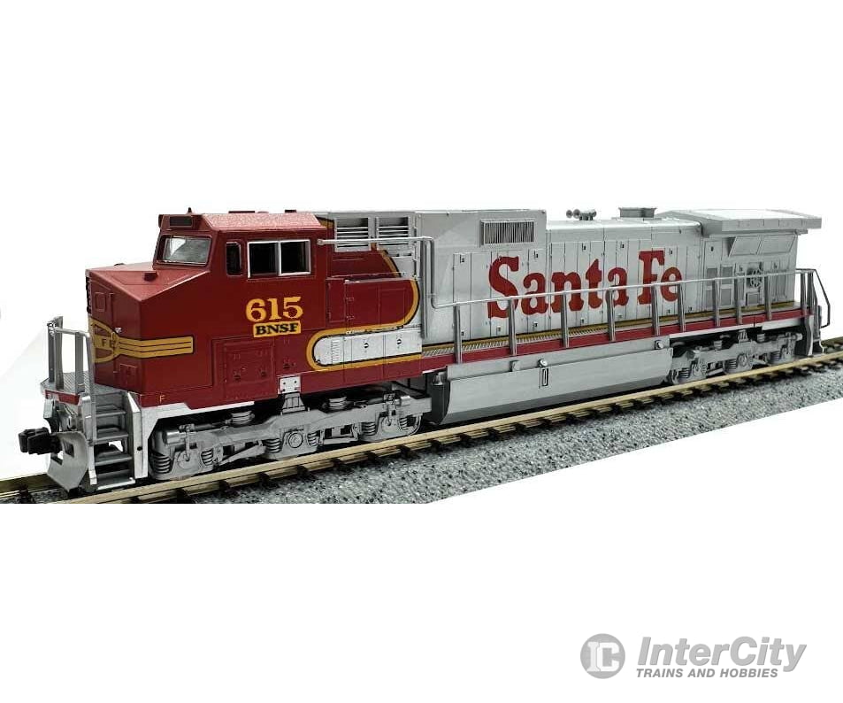 Kato N 1763515 GE C44-9W - Standard DC - BNSF Railway #615 (Ex-ATSF Patch Warbonnet; silver red; Santa Fe Lettering)