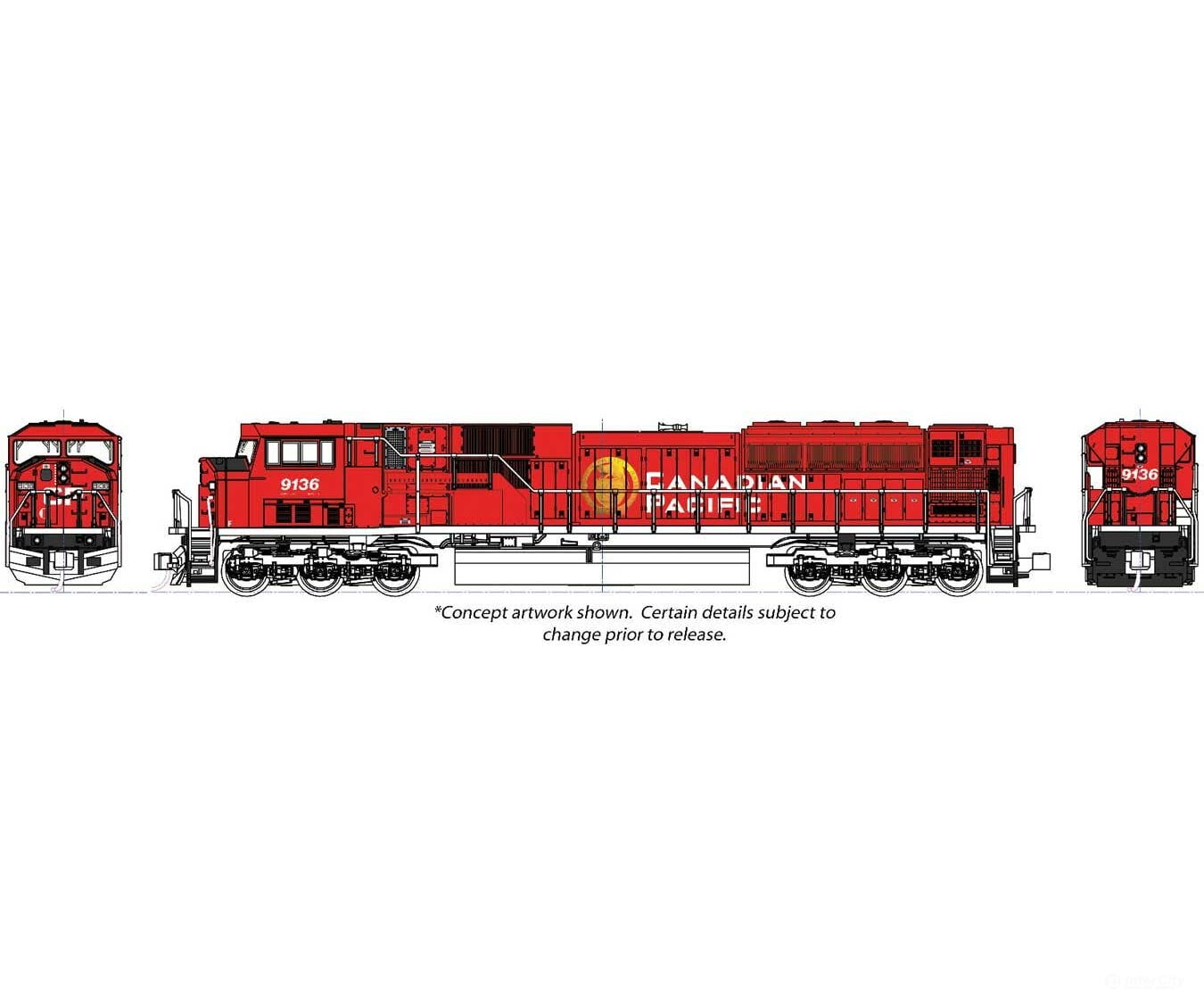 Kato N 1765627 EMD SD90/43MAC - Standard DC - Canadian Pacific #9155 (red white gold) Locomotives