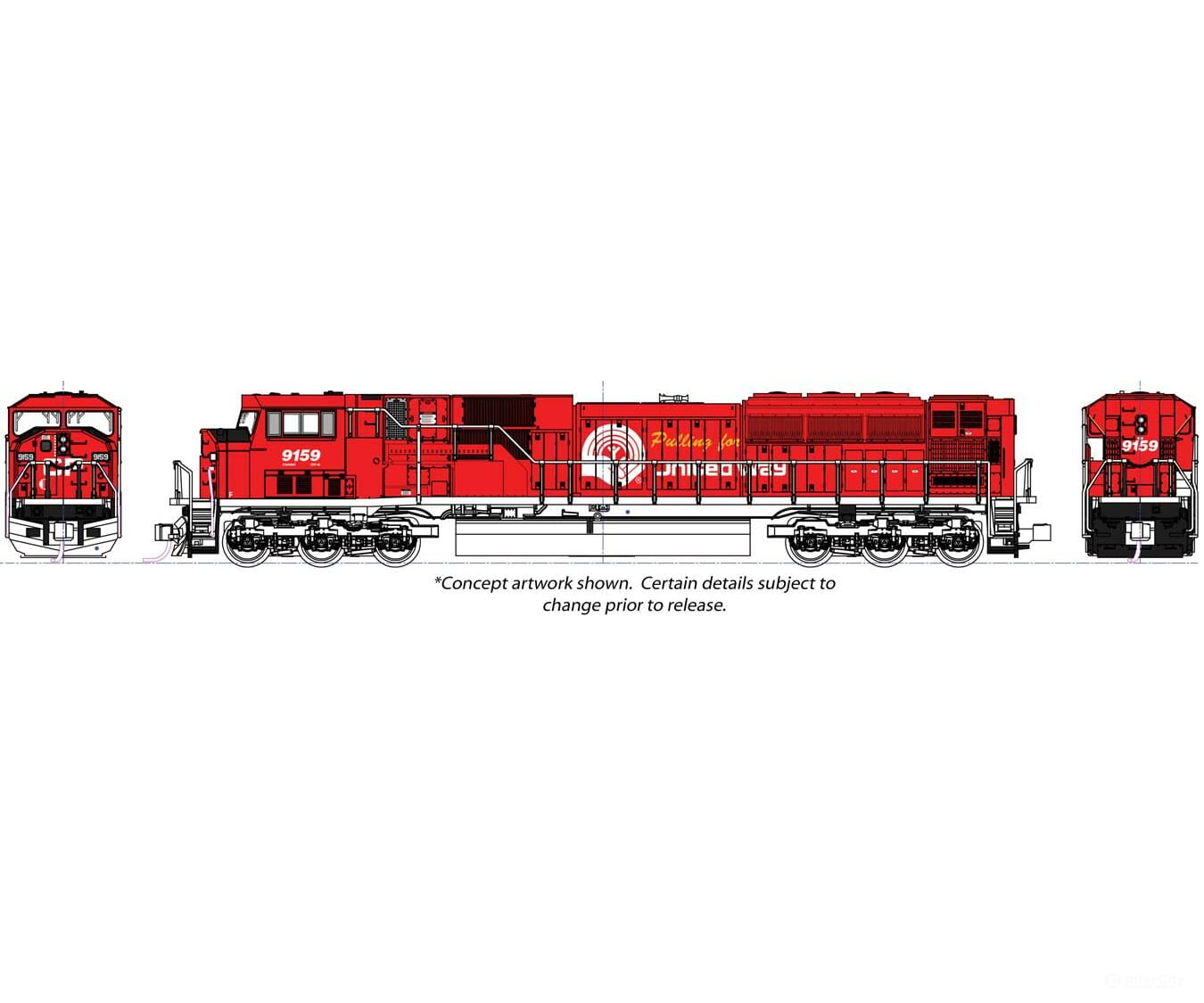 Kato N 1765628 Emd Sd90/43Mac - Standard Dc -- Canadian Pacific #9159 (United Way Commemorative Red