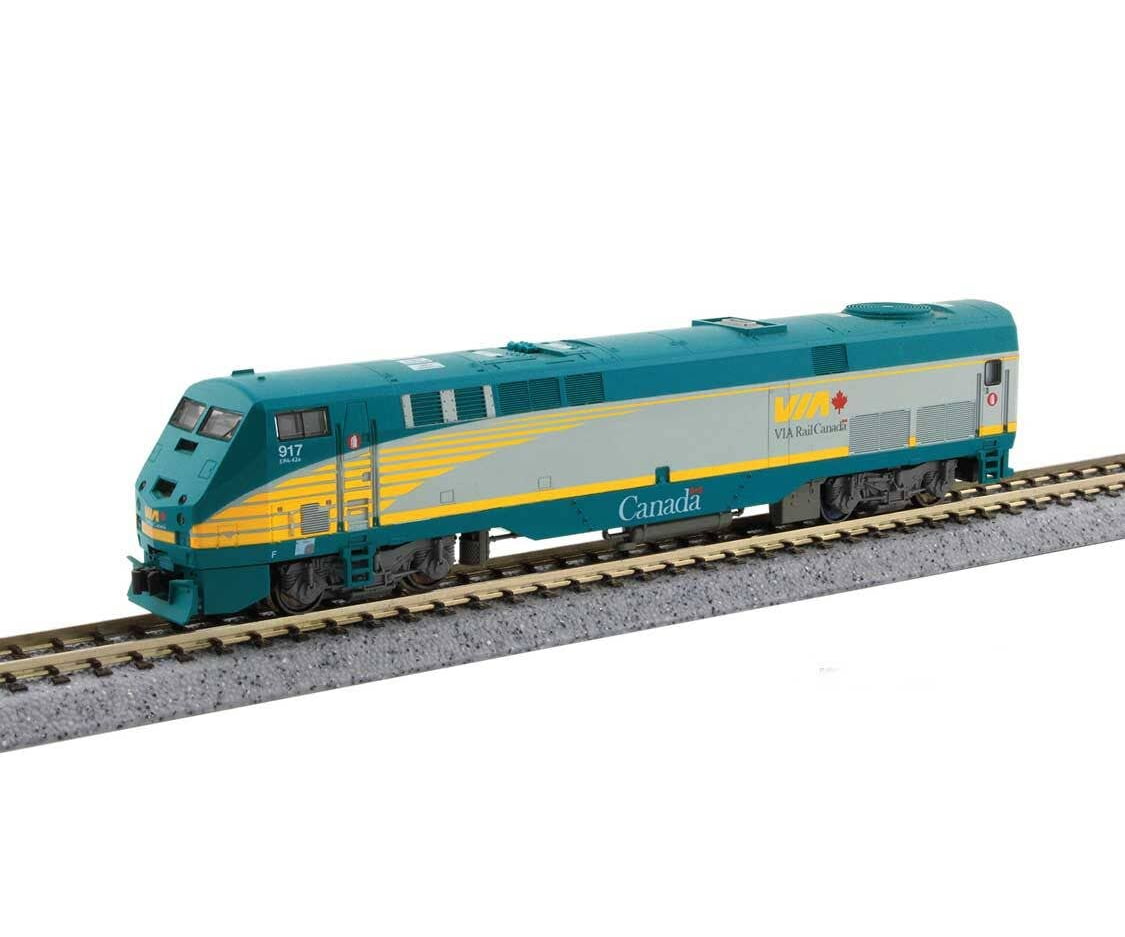 Kato N 1766043DCC GE P42 Genesis - DCC - VIA Rail Canada #917 (gray teal yellow) Locomotives